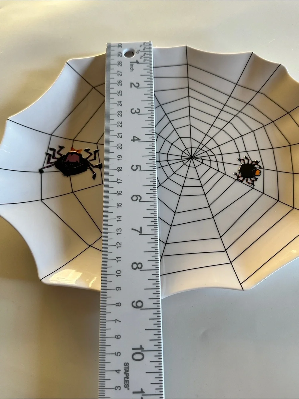 Target Halloween 2008 White Malamine Spiderweb Plates-Set of 4
